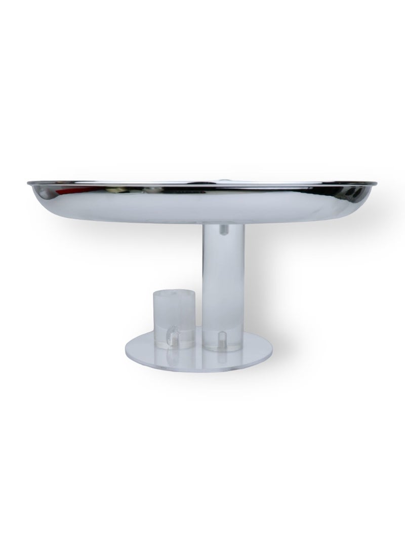 Raz حامل تقديم من الفولاذ المقاوم للصدأ بقاعدة أكريليك للكعك والحلويات والفواكه - كبير (30 × 30 × 16 سم) - Image 2