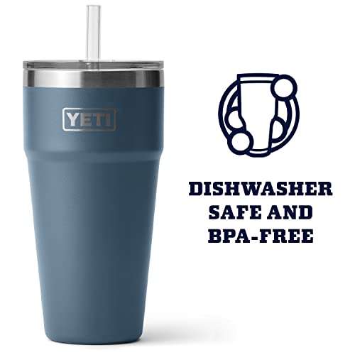 YETI Rambler 26 oz Straw Cup, Vacuum Insulated, Stainless Steel with Straw Lid, Nordic Blue - Image 3