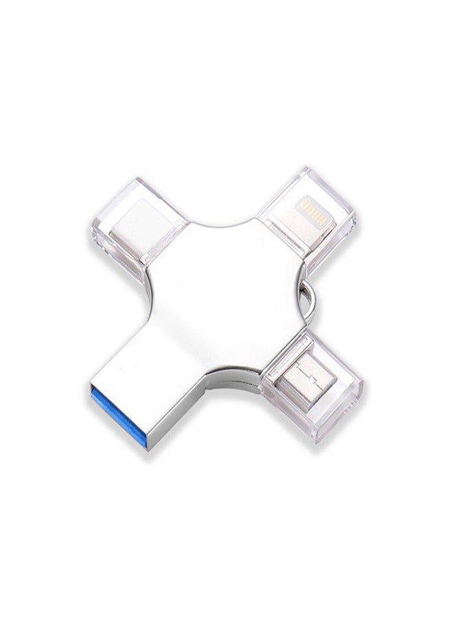 محرك أقراص فلاش USB USB C ذاكرة فلاش 64 جيجابايت 4 في 1 محرك أقراص متعدد الوظائف مع منافذ Micro USB Type-C لأجهزة Android الذكية Iphone Pad MacBook والكمبيوتر المحمول - Image 3