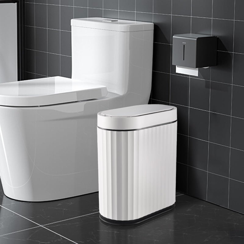ELPHECO Bathroom Trash Can with Lid 2 Gallon Small Sensor Garbage Can, Slim Smart Trash Bin, Waterproof Automatic Wastebasket, Narrow Plastic Garbage Bin for Bathroom, Black and White - Image 1