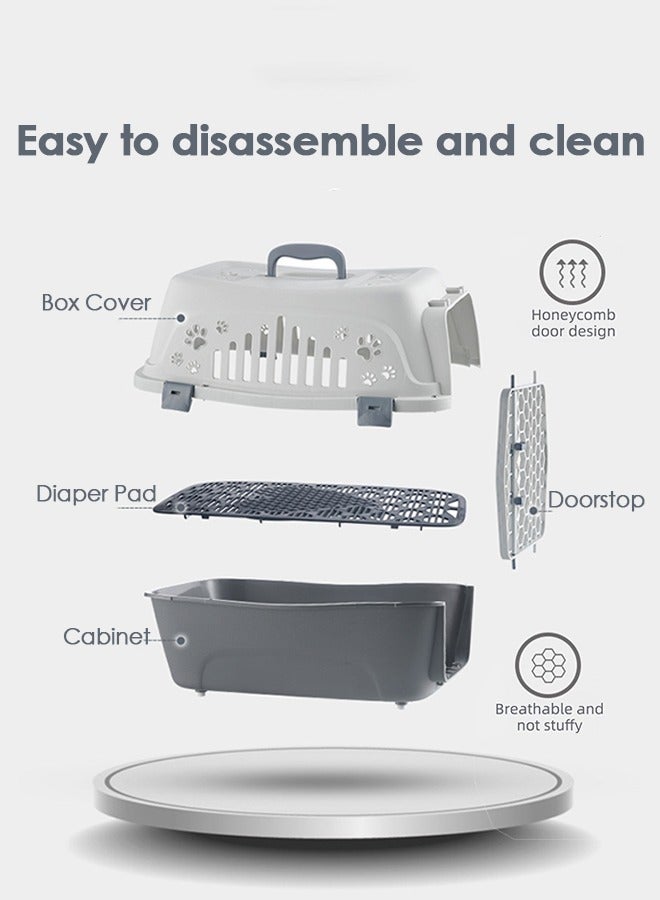 Bukela Pet Carrier Cat Cage, Hard-Sided Puppy Dog Carrier with Front Door, Easy Assembly Featuring Secure Side-Clip Construction, Travel Kennel Carrier for Quick Trips, 31cm*46cm*33cm  - Image 2