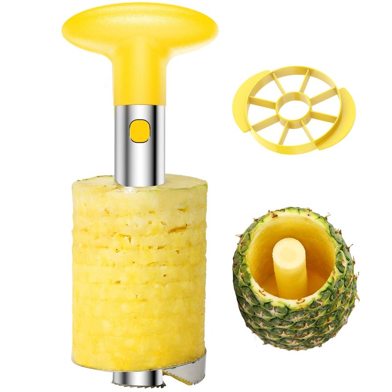 SameTech Easy Kitchen Tool Stainless Steel Fruit Pineapple Peeler Corer Slicer Cutter - Image 1