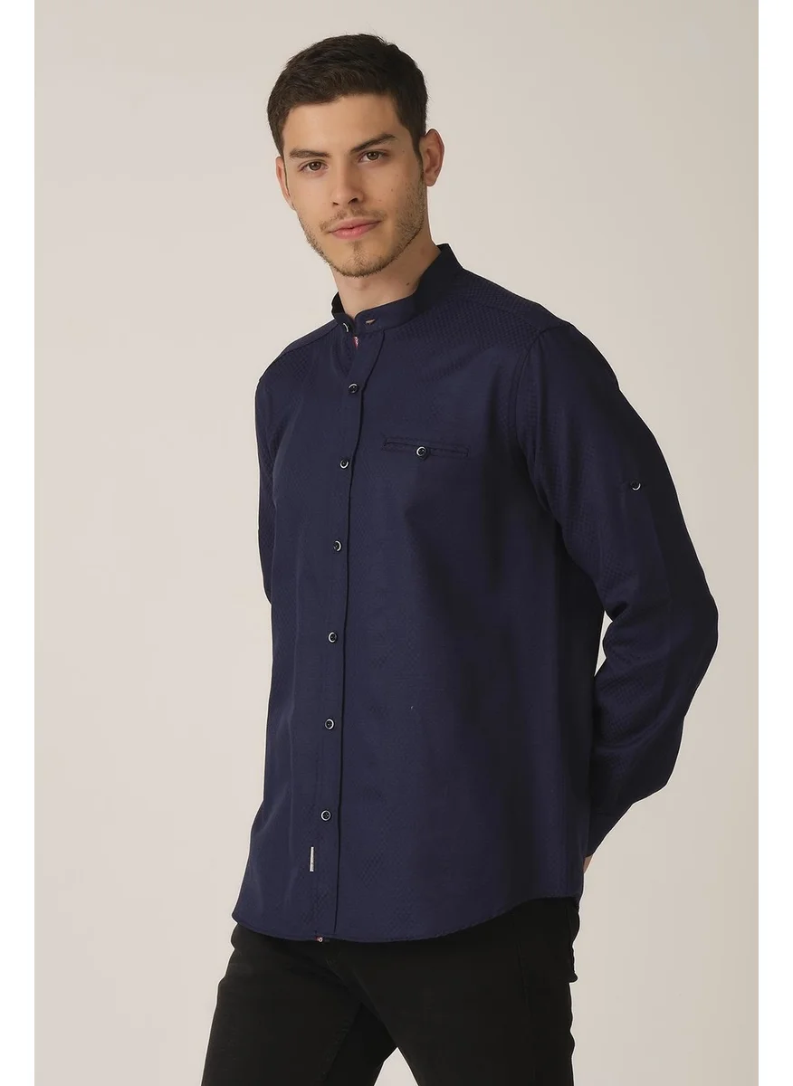 Alexander Gardi Fold-down Sleeve Regular Fit Shirt (E21-32502)