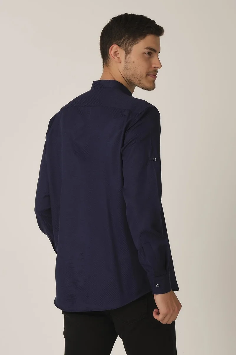 الكسندر جاردي Fold-down Sleeve Regular Fit Shirt (E21-32502)