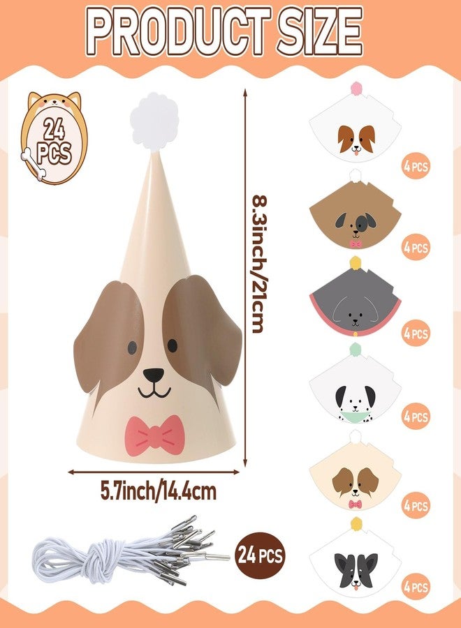 ojustbeok 24PCS Pet Dog Birthday Party Hats Cute Puppy Themed Party Cone Hats Colorful Dog Birthday Parties Decorations Costume Headwear for Cosplay Dress Up Puppy Parties Supplies - Image 2