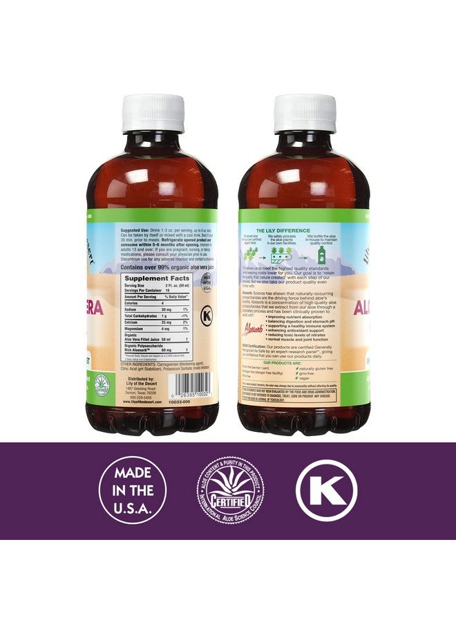 Lily Of the Desert Lily Of The Desert Aloe Vera Gel - Inner Fillet Thicker Consistency Aloe Vera Drink with Natural Vitamins, Digestive Enzymes for Gut Health, Stomach Relief, Wellness, Glowing Skin, 32 Oz (Pack of 2)  - Image 1