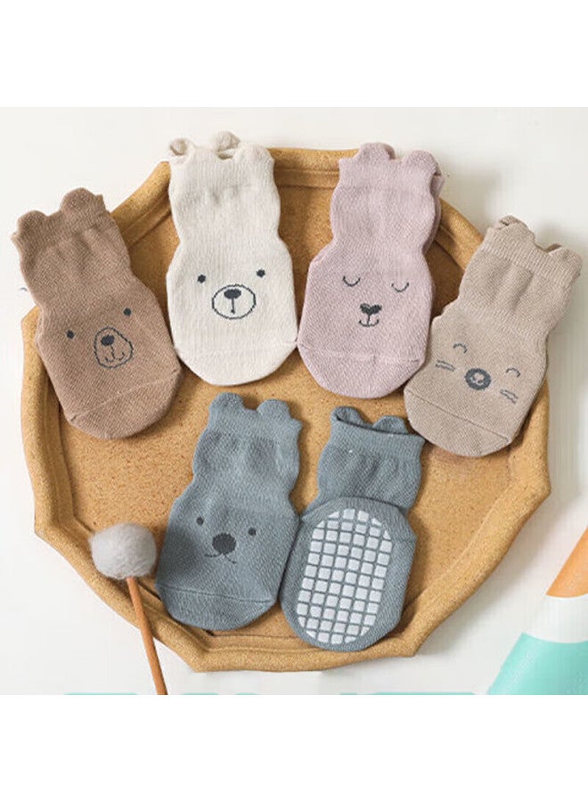 9i9 Baby Floor Socks Spring And Autumn Baby Anti-slip Learning Socks Separate Cool Children's Socks Kids Combed Cotton 5 Pairs 1-3 Years Old A91 - Image 2