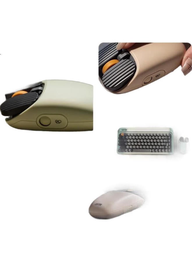 Lofree Retro Series Wireless Bluetooth 1970S Style Dual Mode Silent Office Mouse - Milkshake - Image 3