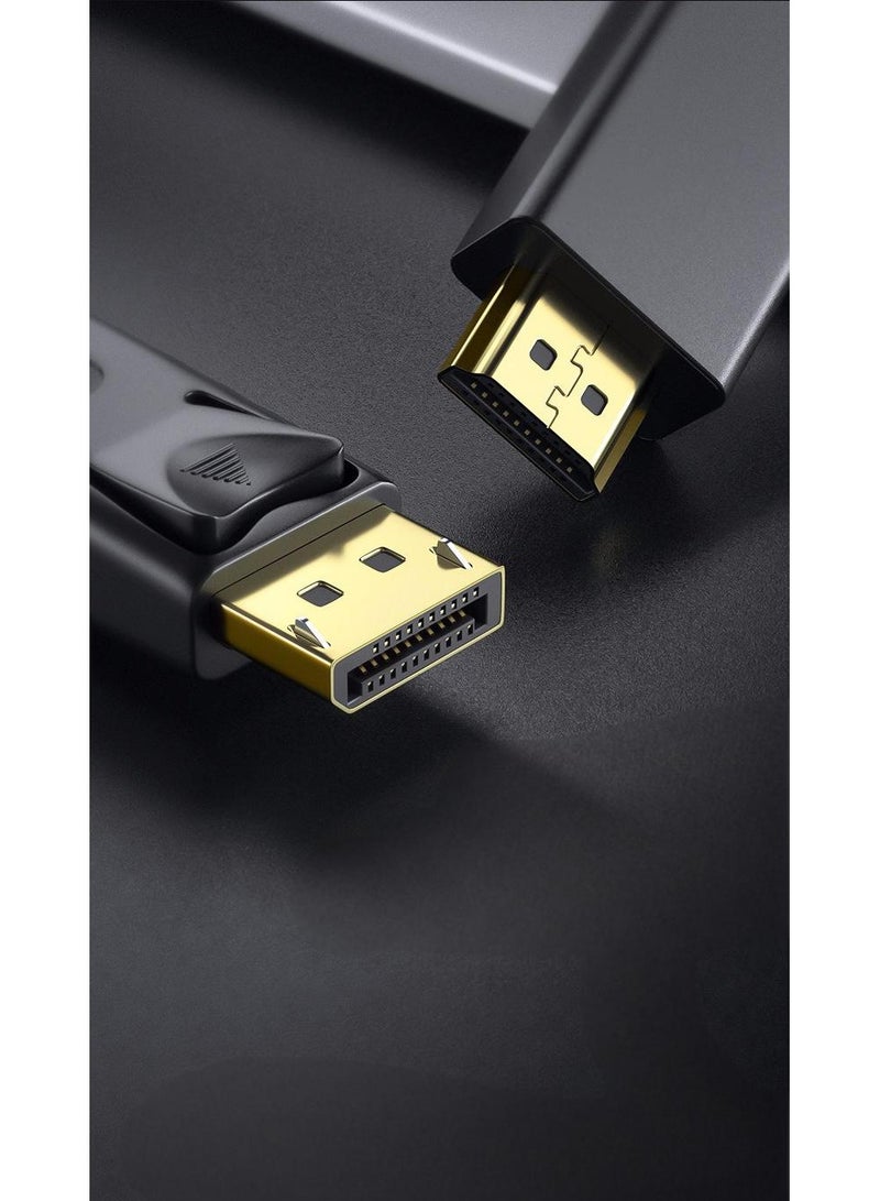 DisplayPort to HDMI Cable 1.8M – DP to HDMI 4K Video Cable for Laptops, Desktops, Monitors, Projectors, HDTV – Supports 4K@30Hz, Full HD 1080P, Audio & Video Sync, Gold-Plated, Durable PVC  - Image 2