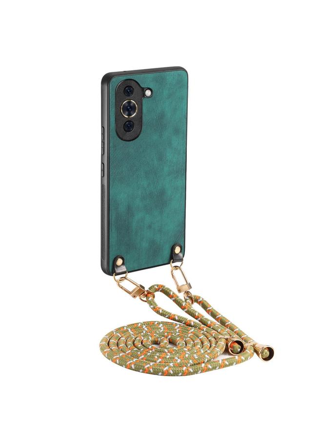 S-TOP Case For Huawei nova 10 Vintage Leather PC Back Cover Phone Case with Crossbody Strap - Image 1