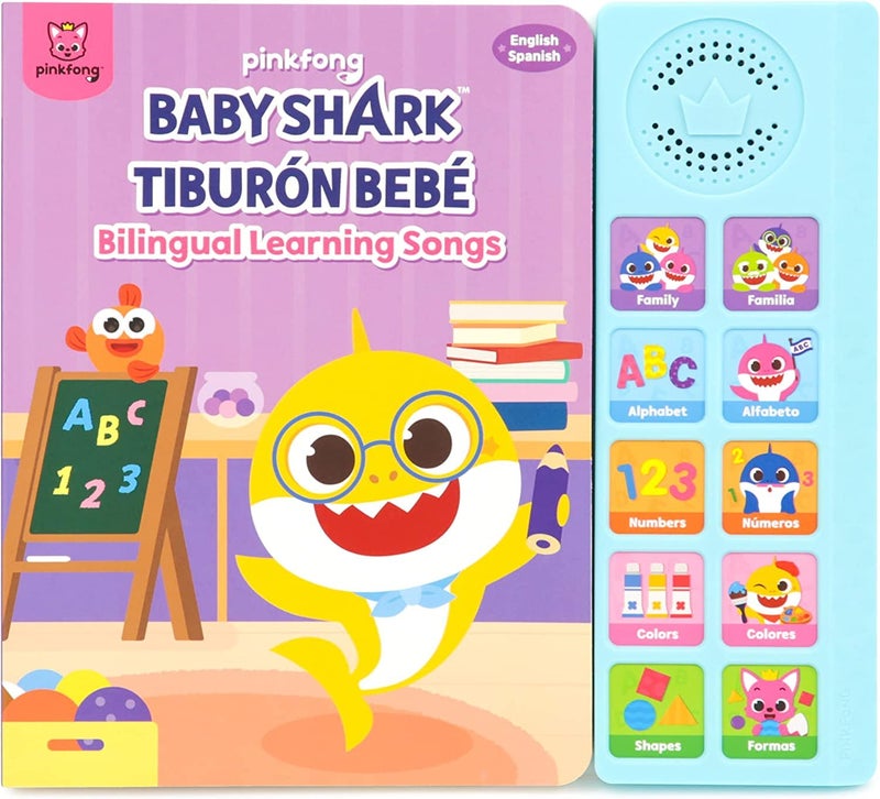 Pinkfong [10BTN] Pinkfong Baby Shark Bilingual Musical Sound Book | Baby Shark English-Spanish Learning Songs for Toddlers 1-3 | Educational Toy with Nursery Rhymes | Perfect Baby Shark Birthday - Image 1