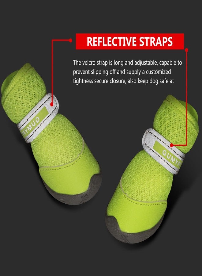QUMY 4PCS Dog Shoes for Small Dogs, Hot Pavement Summer Puppy Dog Boots & Paw Protectors with Soft Anti-Slip Rubber Sole, Mesh Breathable Dog Booties for Hardfloors, Walking Running - Image 5