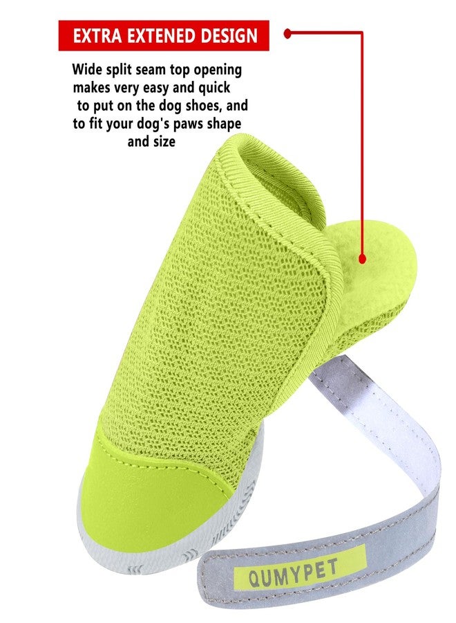 QUMY 4PCS Dog Shoes for Small Dogs, Hot Pavement Summer Puppy Dog Boots & Paw Protectors with Soft Anti-Slip Rubber Sole, Mesh Breathable Dog Booties for Hardfloors, Walking Running - Image 4