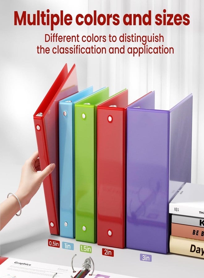 SUNEE Binders 2 Inch 3 Ring 4 Pack, 2" Classic 4-Color Binder Set (8.5x11 Inches) for Office, School or Home Supplies - Image 5