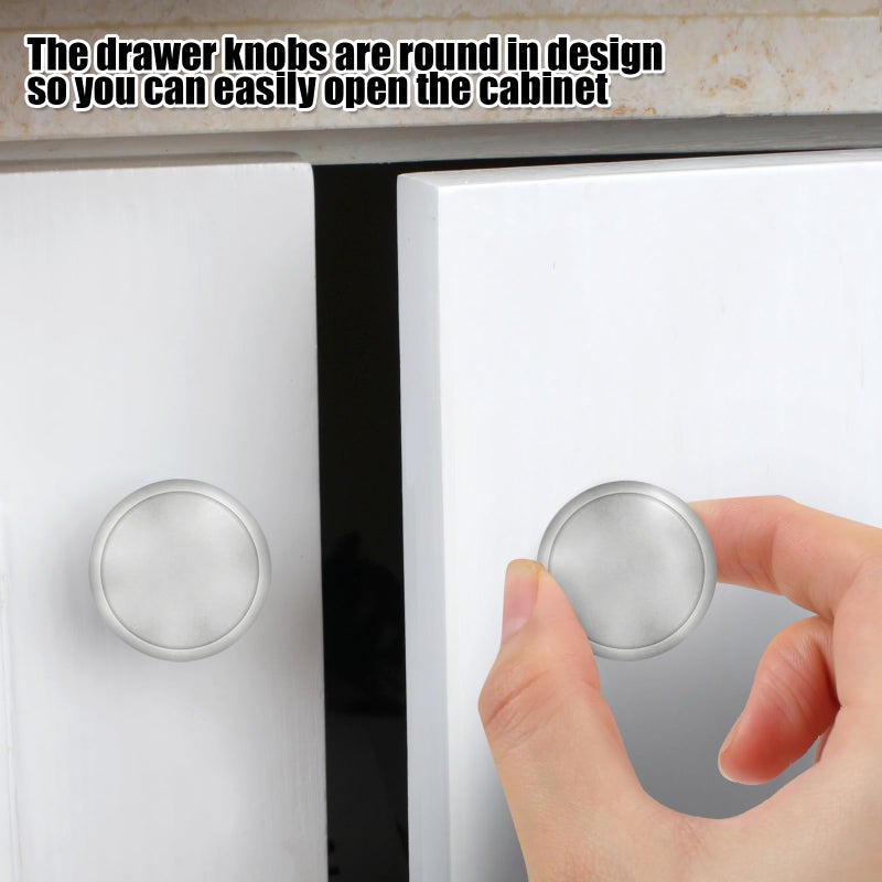 Romeda 30mm Silver Cabinet Knobs - 18 Pieces Drawer Pulls for Dressers, Kitchen, Cabinets With Screw - Image 5