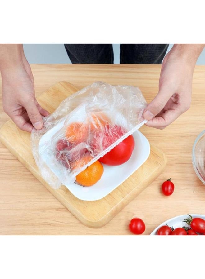 100 Pieces Fresh Keeping Bags, Plastic Sealing Bags Food Cover, Fresh Keeping Bags Food Covers, Reusable, with Elastic for Leftover And Meal Prep  - Image 3