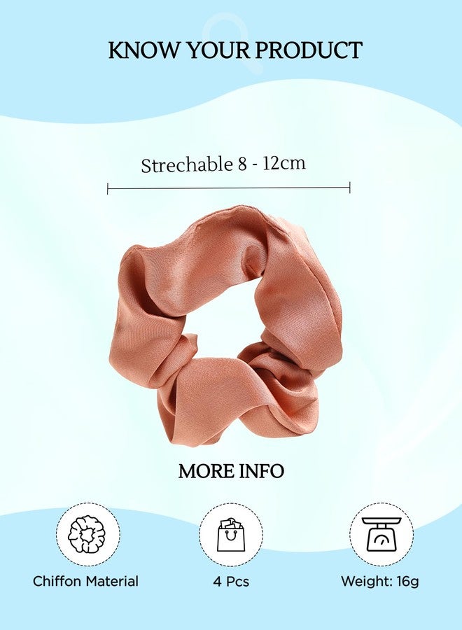 تشيميز أصفر مجموعة يلو تشايمز المكونة من 4 قطع من ربطات الشعر متعددة الألوان، وربطات شعر مطاطية، وإكسسوارات شعر للنساء (عبوة من 4 قطع) - Image 4