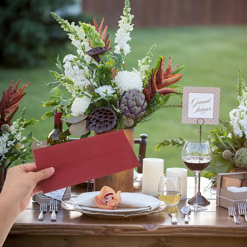 Uonlytech Disposable Wine Red Napkins 30x43cm 50 Sheets Non-lint Dinner Paper Napkins for Weddings Parties Bathroom Guest Hand Towels - Image 5