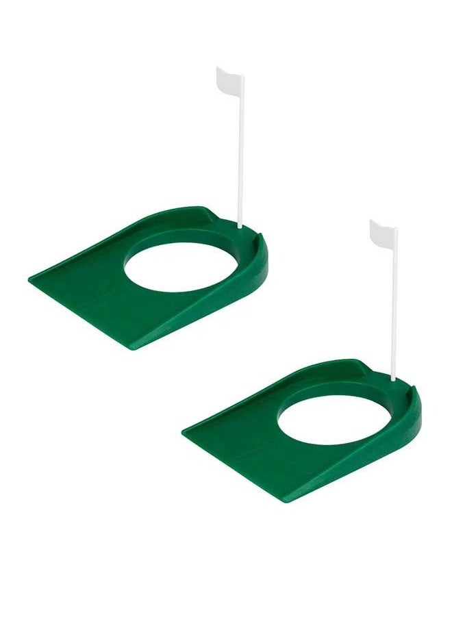 Generic - 2 PCS Golf Putter Plate Green Practice Putter Plate Detachable Putter Plate Golf Indoor Putter Exerciter Golf Practice Putter Cup With Flag. (Green) - Image 1