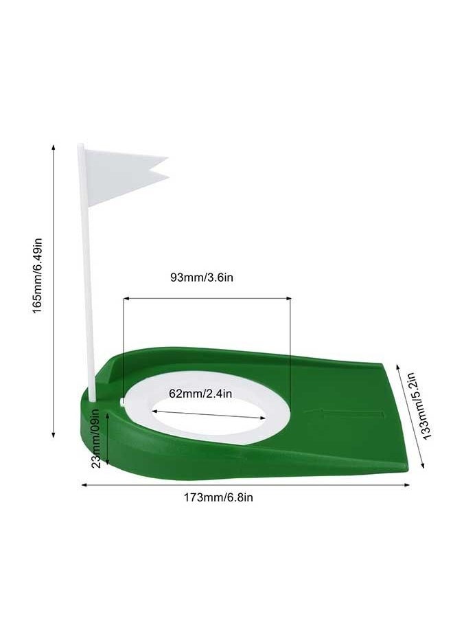 Generic - 2 PCS Golf Putter Plate Green Practice Putter Plate Detachable Putter Plate Golf Indoor Putter Exerciter Golf Practice Putter Cup With Flag. (Green) - Image 1