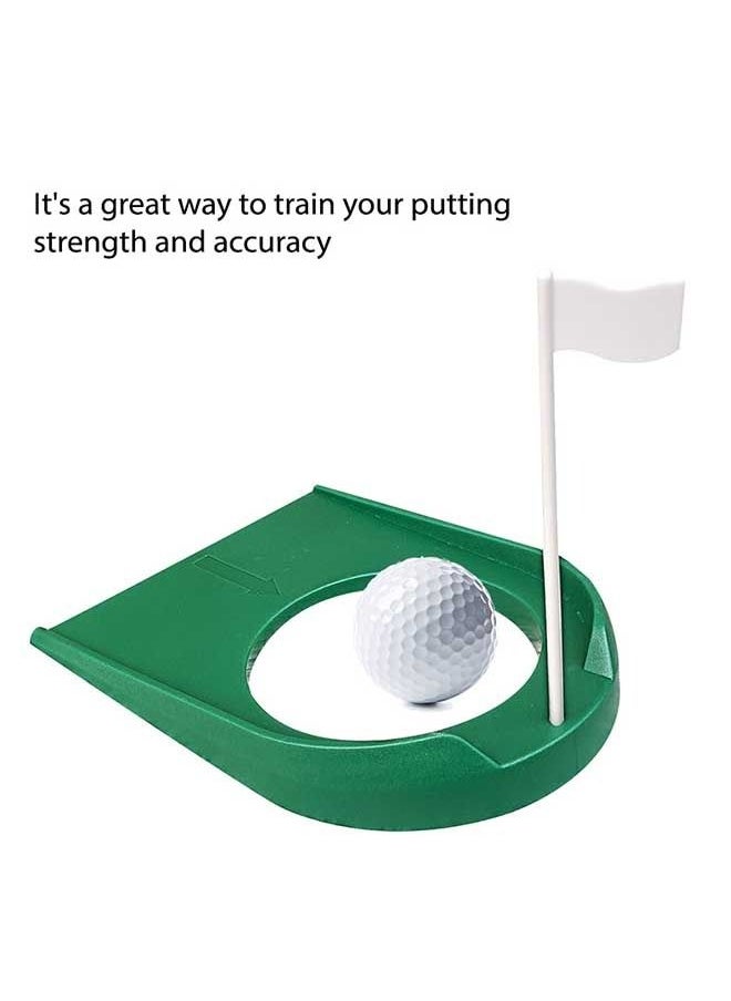 Generic - 2 PCS Golf Putter Plate Green Practice Putter Plate Detachable Putter Plate Golf Indoor Putter Exerciter Golf Practice Putter Cup With Flag. (Green) - Image 1