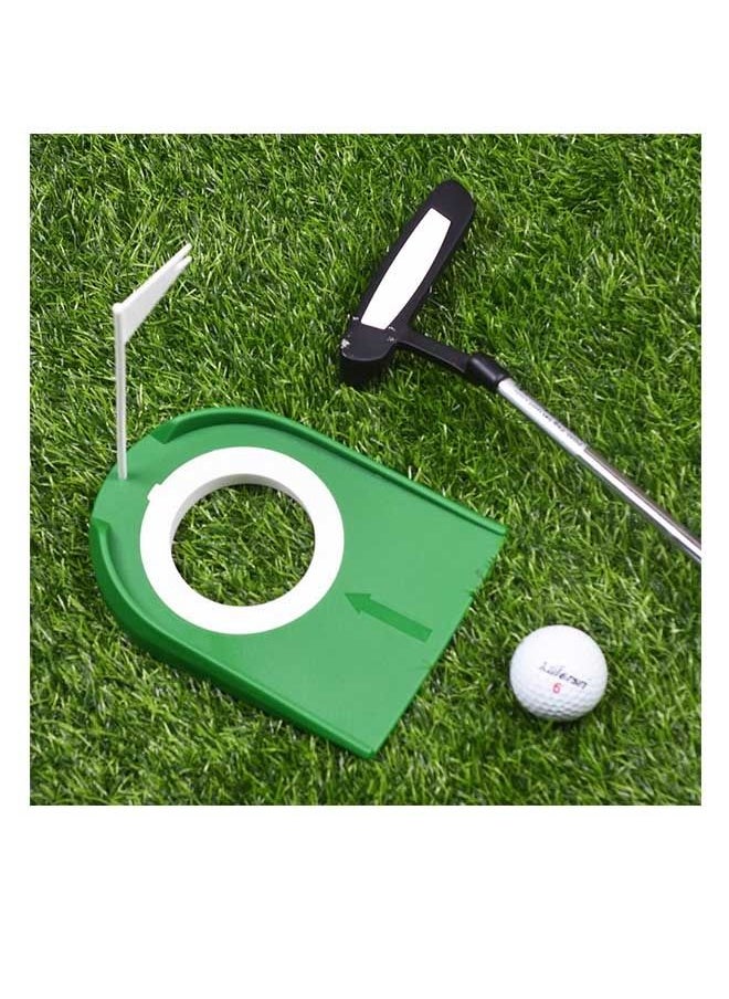 Generic - 2 PCS Golf Putter Plate Green Practice Putter Plate Detachable Putter Plate Golf Indoor Putter Exerciter Golf Practice Putter Cup With Flag. (Green) - Image 1