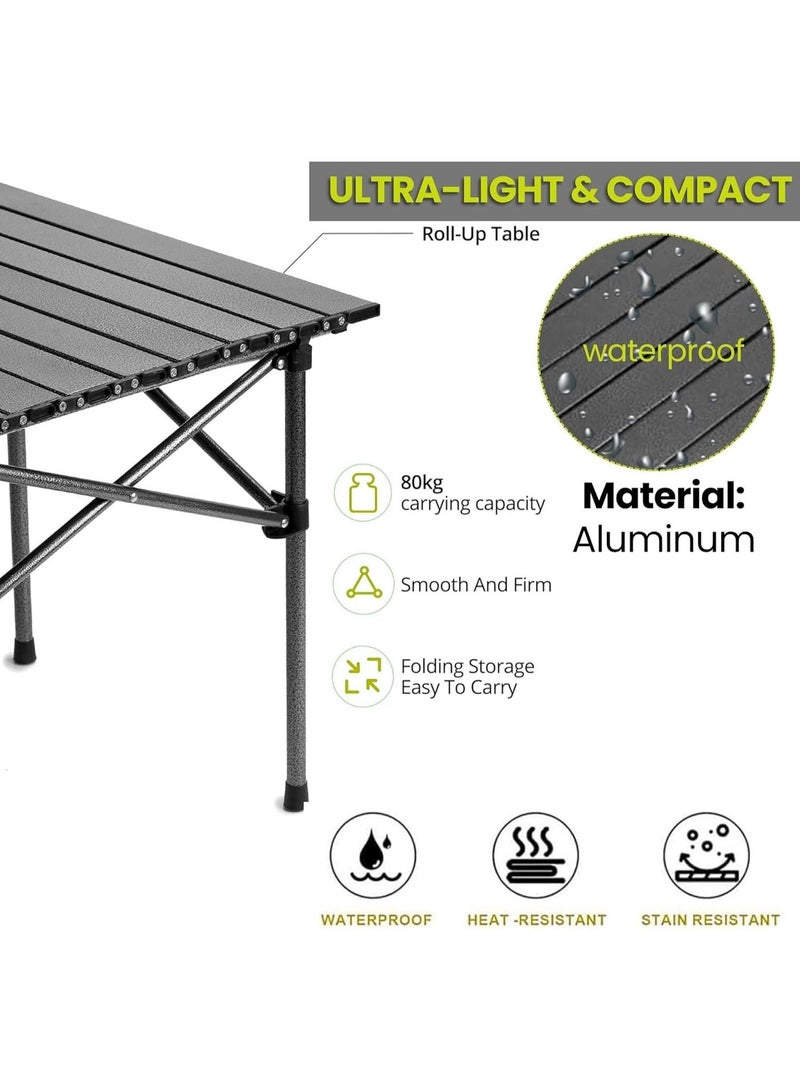 جوناريس طاولة تخييم خارجية قابلة للطي، طاولة قابلة للطي خفيفة الوزن مع سطح طاولة من الألومنيوم وحقيبة حمل، سهلة الحمل، مثالية للاستخدام في الهواء الطلق، والنزهات، والطهي، والشاطئ، والمشي لمسافات طويلة، وصيد الأسماك (95×57×50 سم) - Image 5