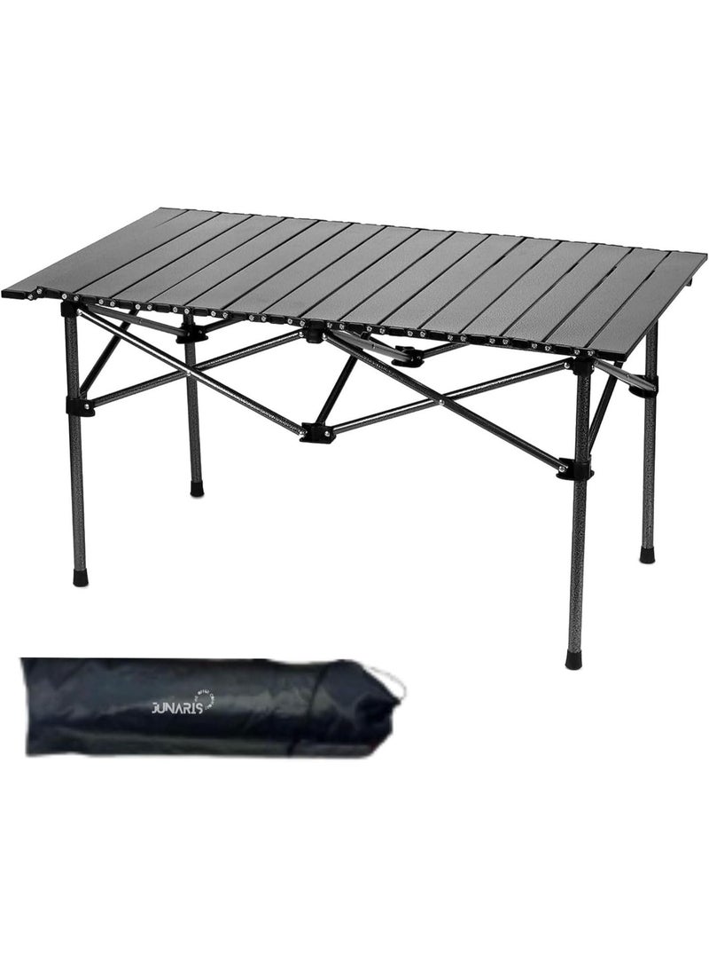 جوناريس طاولة تخييم خارجية قابلة للطي، طاولة قابلة للطي خفيفة الوزن مع سطح طاولة من الألومنيوم وحقيبة حمل، سهلة الحمل، مثالية للاستخدام في الهواء الطلق، والنزهات، والطهي، والشاطئ، والمشي لمسافات طويلة، وصيد الأسماك (95×57×50 سم) - Image 1