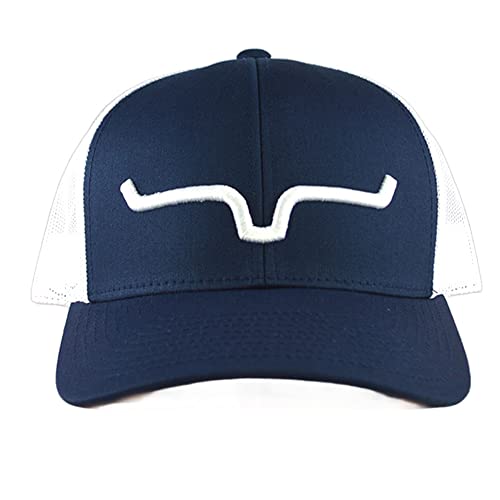 Kimes Ranch Caps Adjustable Snapback Weekly Trucker Hat/Navy-White - Image 1