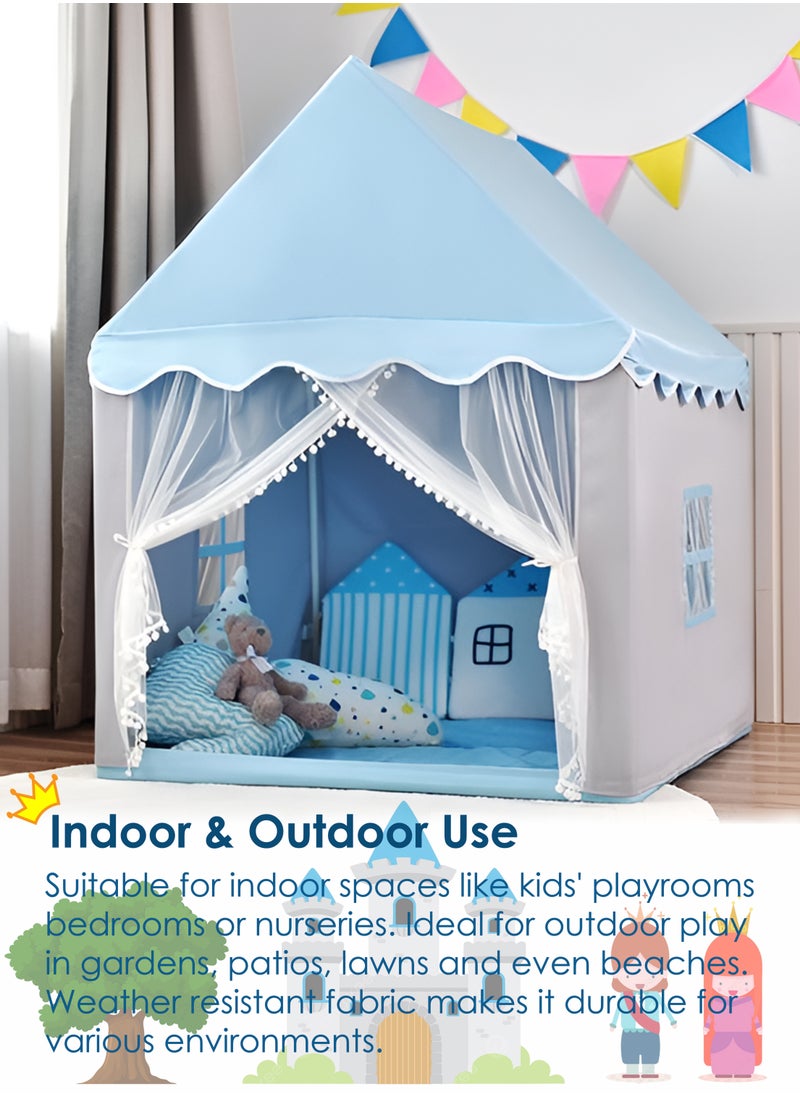 Toshionics Kids Play Tent Prince and Princess Castle Playhouse Theme Design Indoor and Outdoor Kids Playhouse Baby Toddlers Play Tent Easy to Set Up Washable Foldable Portable Activity Play Pen Reading Corner Activity Center Toys for Girls and Boys Suitable for Children Activities Birthday Party Decoration Vacation Beach Garden Camping  - Image 5
