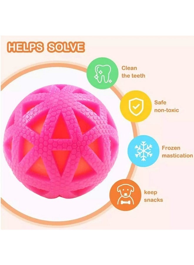 Rubber Squeaky Ball In Ball Triangle Design, Interactive Dog Toy For Small And Medium Dogs, Multicolor - Pack Of 2 - Image 2