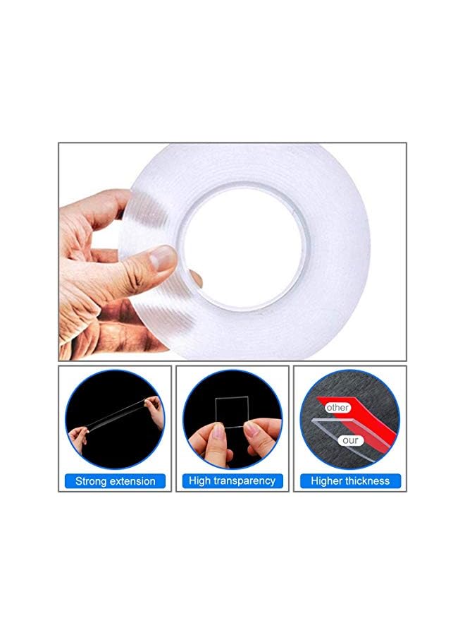 erorex Nano Grip Removable Washable Double Sided Sticky Strips Seamless Tape Adhesive Kitchen Holder - 5m - Image 3
