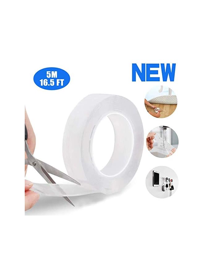 erorex Nano Grip Removable Washable Double Sided Sticky Strips Seamless Tape Adhesive Kitchen Holder - 5m - Image 2