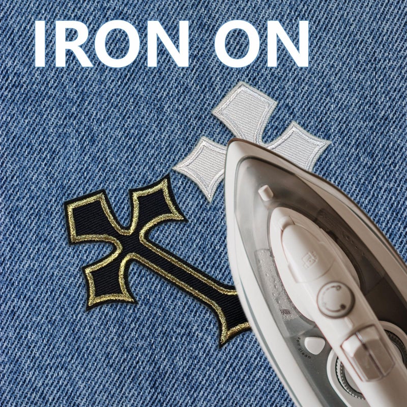 Cazzon Cross Patches Iron On Cross Embroidery Applique Patch, DIY Decor Patches for Clothing Jeans Jackets Backpacks Hats Shirts (24 Pieces 8 Color) - Image 3
