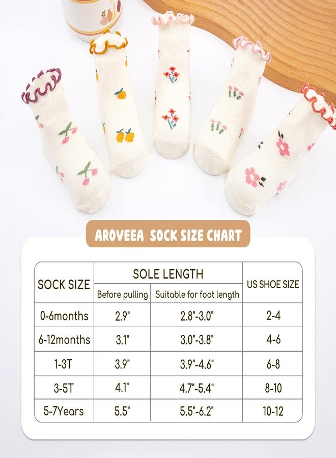 Aroveea Non Slip Grip Ankle Baby Socks 12 Pack for Toddler Boys and Girls Kids,Infant Cute Cotton Baby Socks, Ruffle2, 1-3 years - Image 2