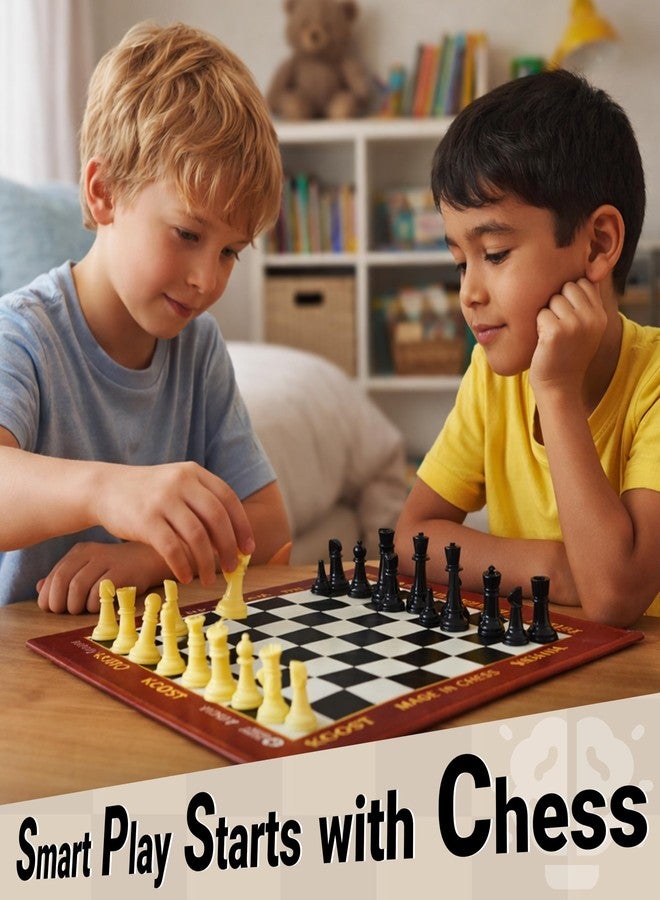 KOSY لعبة شطرنج ورقية محمولة قابلة للطي من KOSY، مناسبة للأطفال والكبار، مقاس كبير 34×31 سم، خفيفة الوزن، مثالية للسفر، مع قطع اللعب، مناسبة للمدارس، للتدريب غير الرسمي، وليلة ألعاب عائلية ممتعة. - Image 5