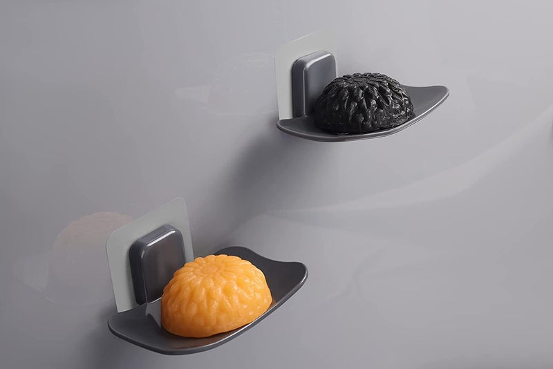 Virth® 2PCS Plastic Wall Mounted Soap Dish Adhesive Sponge Holder No-Drilling Soap Holder Stand for Shower, Bathroom and Kitchen (Waterproof SOAP Dish, 2) - Image 3
