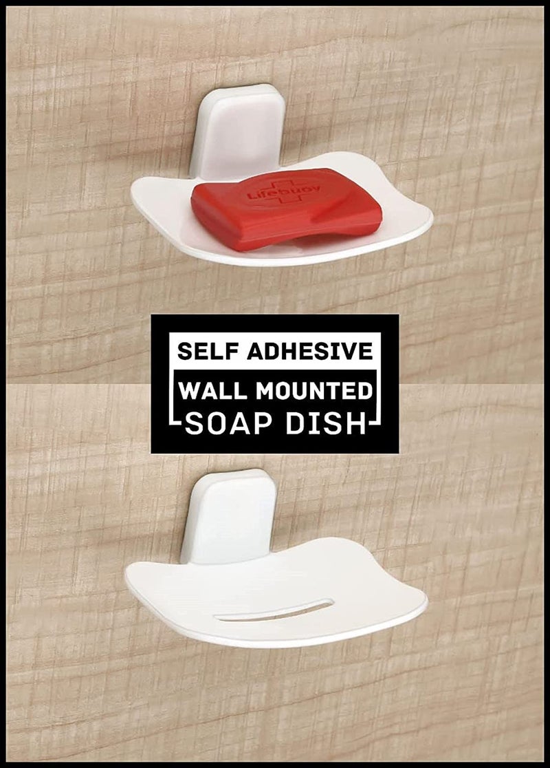 Virth® 2PCS Plastic Wall Mounted Soap Dish Adhesive Sponge Holder No-Drilling Soap Holder Stand for Shower, Bathroom and Kitchen (Waterproof SOAP Dish, 2) - Image 5