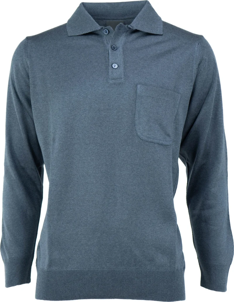 اوبلاند Men's Winter Solid Color Casual Cut Pocket Shirt Collar Thin Wool Sweater