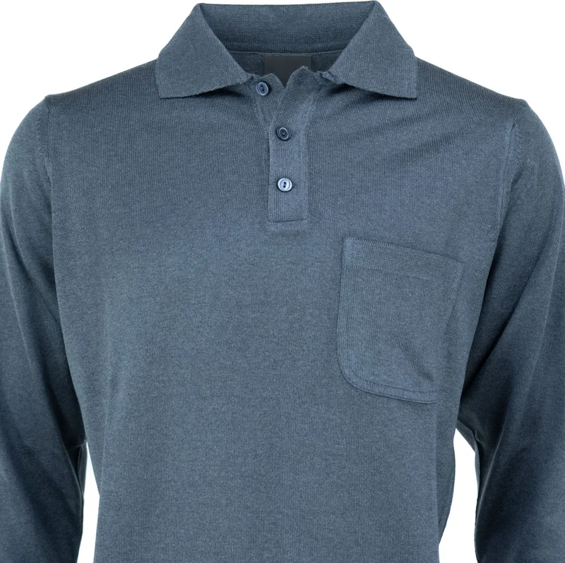 اوبلاند Men's Winter Solid Color Casual Cut Pocket Shirt Collar Thin Wool Sweater