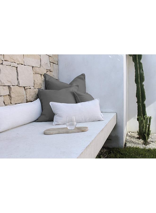 erorex Linen Square Decorative Cushion Microfiber Filler 30X30 Grey - Image 4