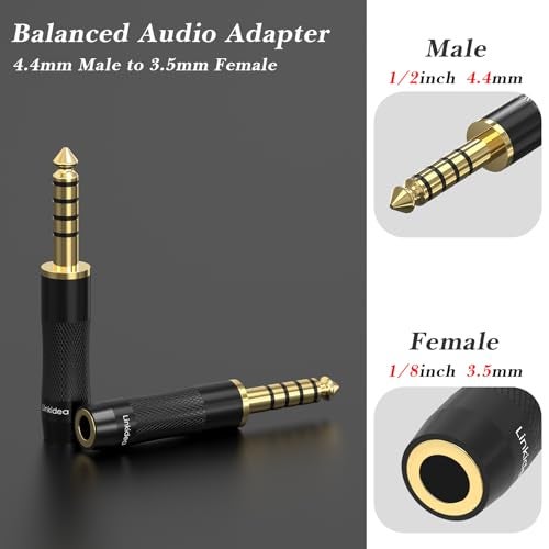 Linkidea 4.4mm Balanced Male to 3.5mm Headphone Audio Adapter Compatible with Sony NW-ZX507 DMP-Z1 NW-ZX300A NW-WM1Z TA-ZH1ES, FIO M11, Lotoo PAW6000, HIFIMAN R2R2000 Audio Player. - Image 2