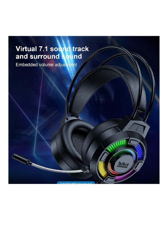 TazTeck Headphone Gaming RGB M81 Deep Base Surround USB plug & play  - Image 3