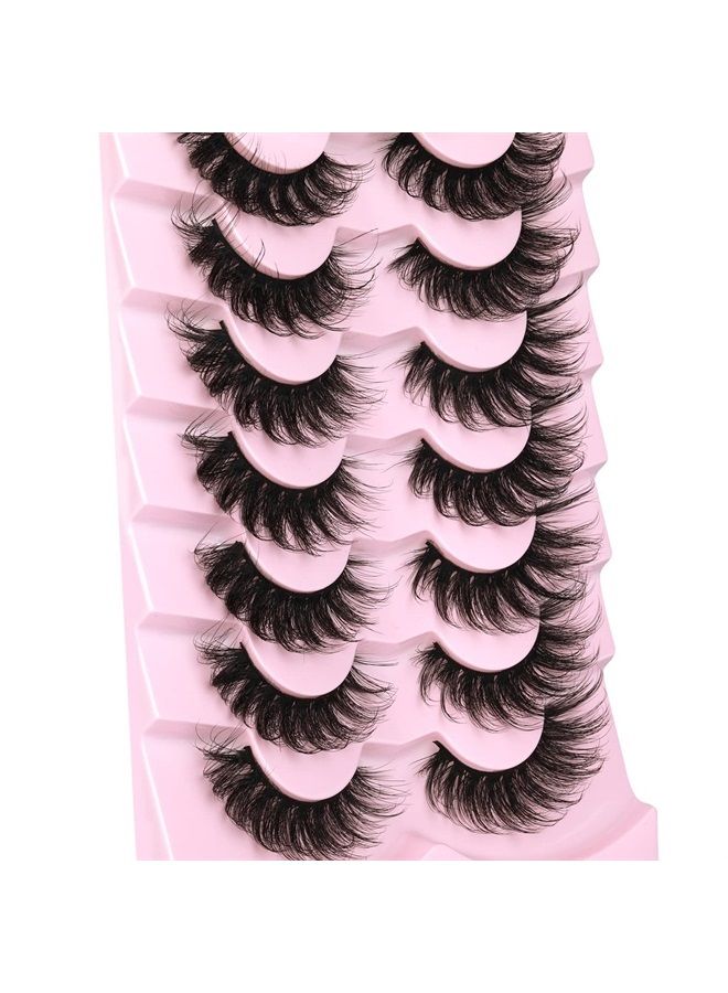Kiromiro Mink Lashes Fluffy 6D False Eyelashes 17mm Wispy Cat Eye Lashes that Look Like Extensions Strip Lashes Pack - Image 4