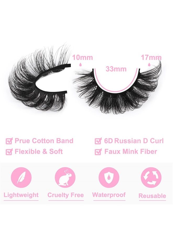 Kiromiro Mink Lashes Fluffy 6D False Eyelashes 17mm Wispy Cat Eye Lashes that Look Like Extensions Strip Lashes Pack - Image 3