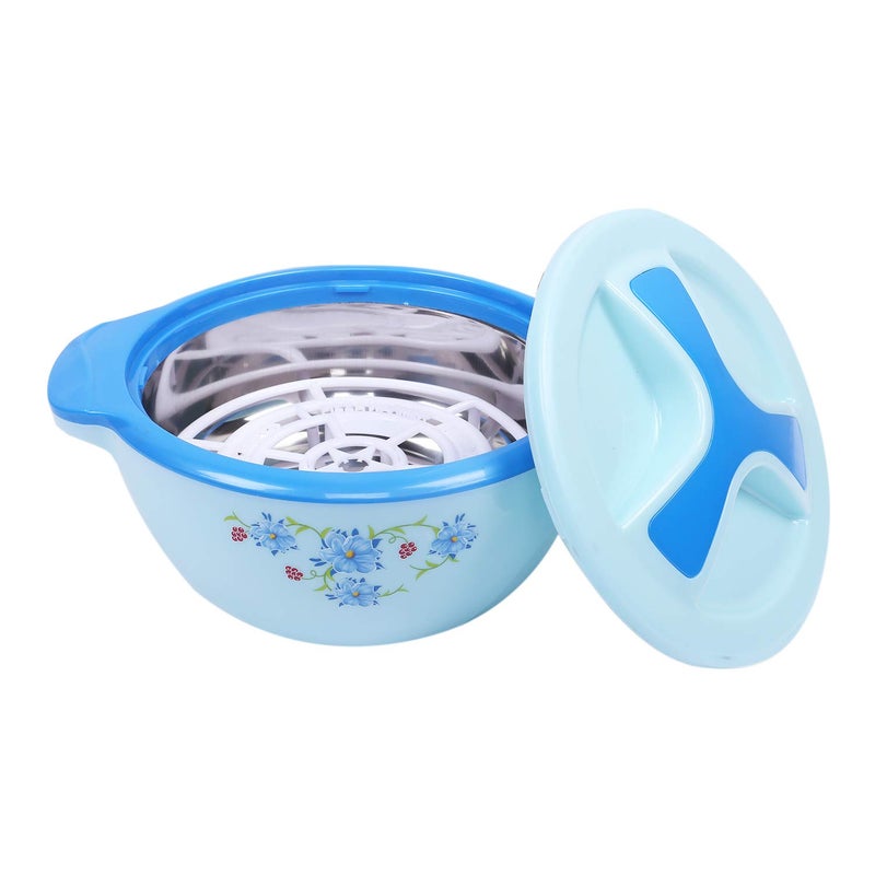 Kuber Industries Floral Design Insulated Marigold Casserole/Hotpot 1500 Ml (Blue) - Image 3