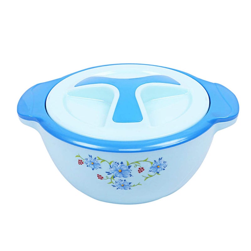Kuber Industries Floral Design Insulated Marigold Casserole/Hotpot 1500 Ml (Blue) - Image 1