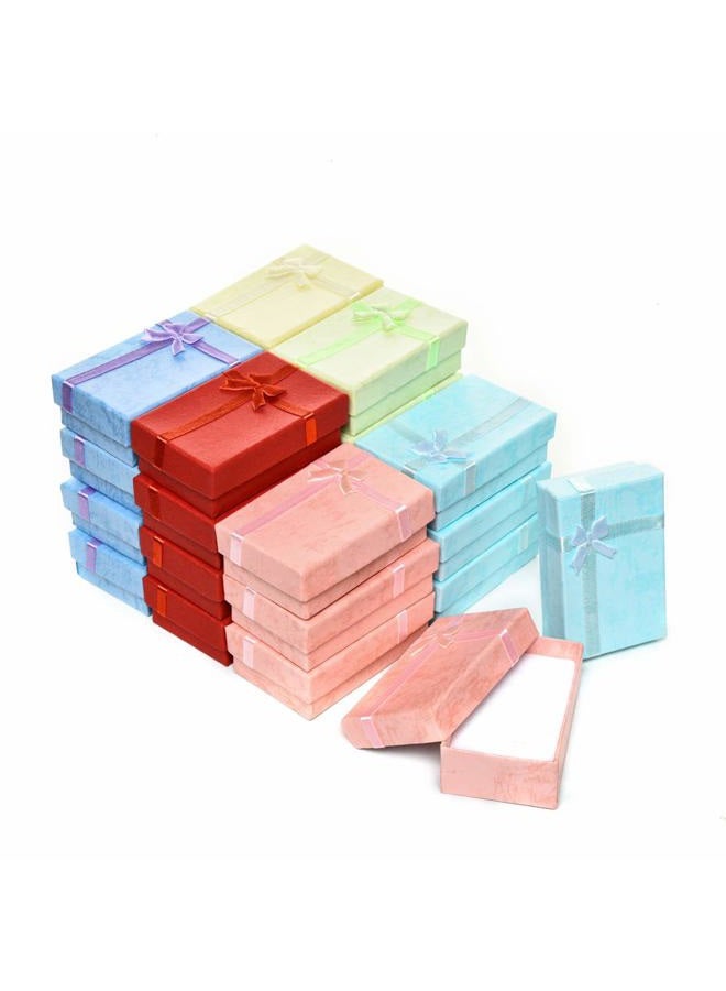 AQUEENLY 24-Piece Gifts Box Set, Jewelry Gift Boxes for Rings, Pendants, Earring, Necklaces - Cardboard Jewelry Boxes for Anniversaries, Weddings, Birthdays, Assorted Colors - 3.2 x 2.0 x 1.1 Inches - Image 1