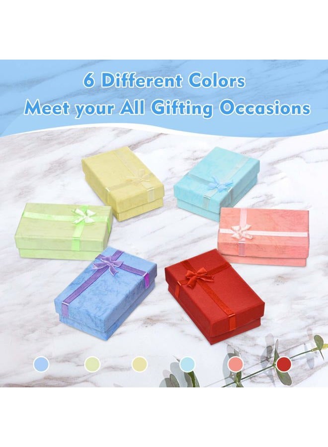 AQUEENLY 24-Piece Gifts Box Set, Jewelry Gift Boxes for Rings, Pendants, Earring, Necklaces - Cardboard Jewelry Boxes for Anniversaries, Weddings, Birthdays, Assorted Colors - 3.2 x 2.0 x 1.1 Inches - Image 4