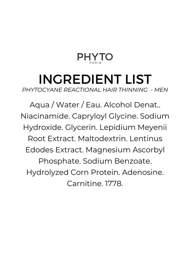 PHYTOCYANE Men Densifying Treatment for Progressive Hair Thinning, Double Efficiency Anti-Fall & Density, 12 Vials x 0.118 fl.oz. (1 month Supply) - Image 5